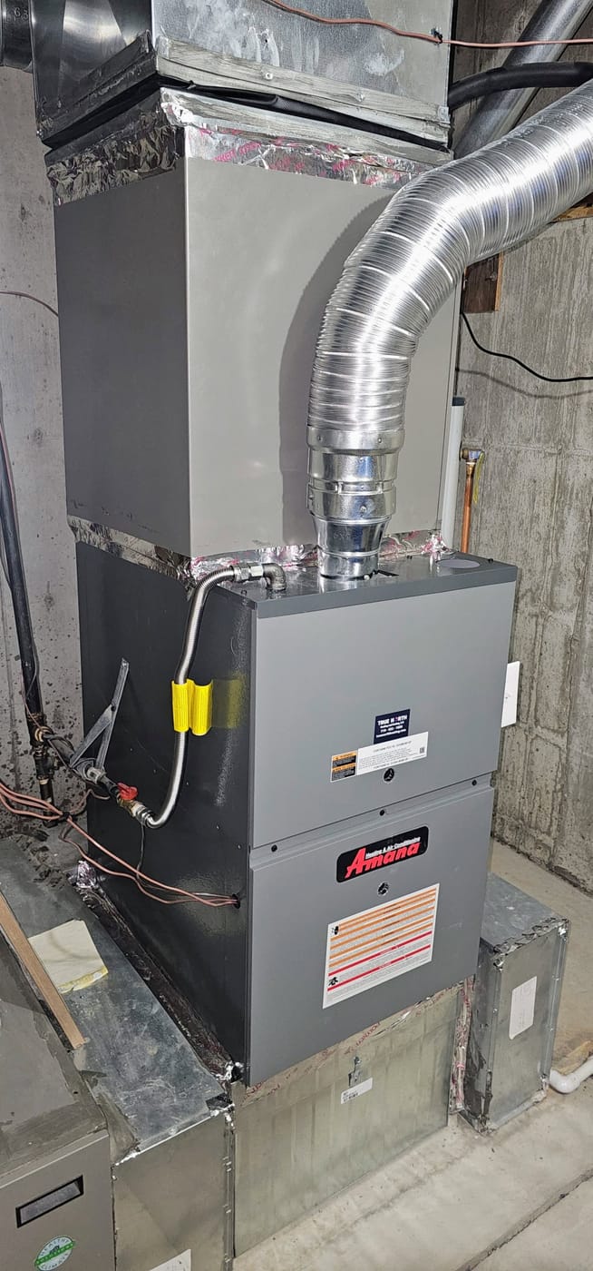 Amana furnace & evaporator coil install